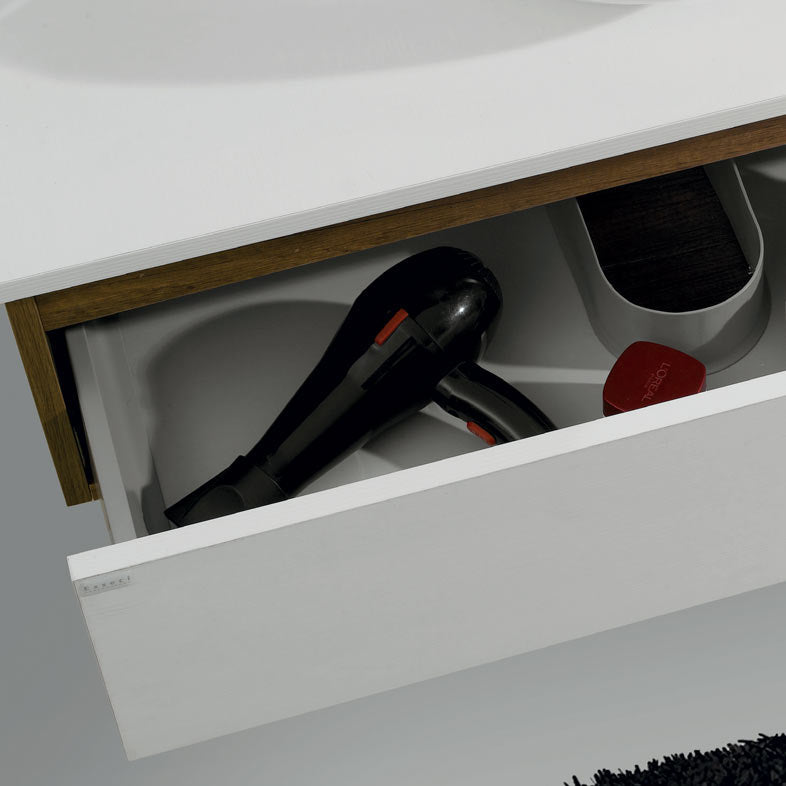 Mobile da bagno sospeso 160 cm con doppio lavabo e doppio specchio a LED Made in Italy - Cubi&Co Icon