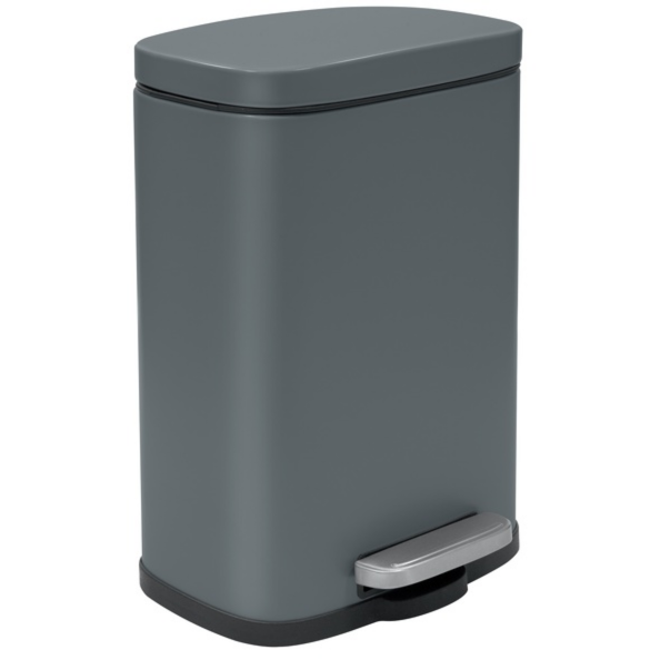 Pattumiera a pedale modello Akira in acciaio capienza 5 litri colore grigio opaco by CeramicStore | Lo specialista del tuo bagno