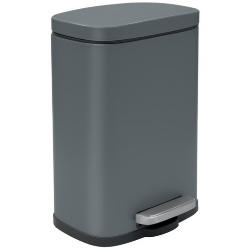 Pattumiera a pedale modello Akira in acciaio capienza 5 litri colore grigio opaco by CeramicStore | Lo specialista del tuo bagno