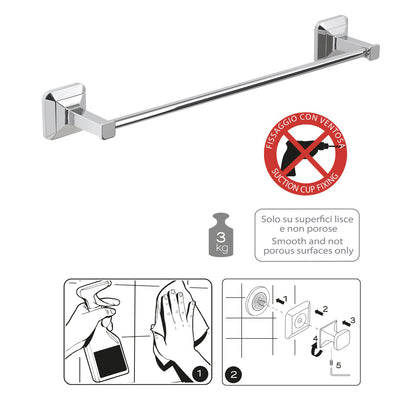 Portasalviette da muro con ventosa Gedy Ventus cm 45 in Acciaio Inox by CeramicStore | Lo specialista del tuo bagno