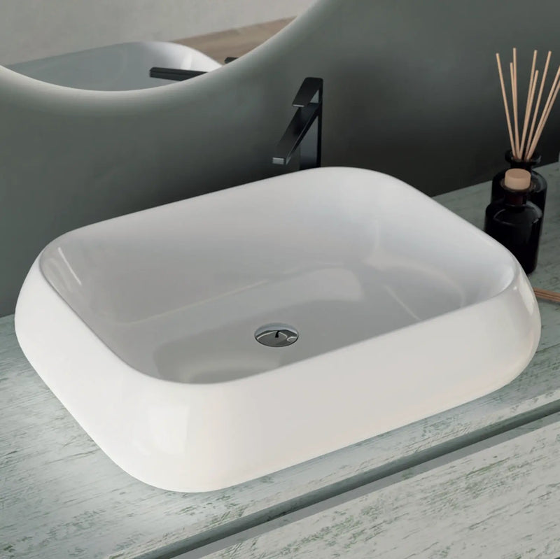 Mobile da bagno sospeso  160 cm Cubi&Co Etna con doppio lavabo e specchi LED retroilluminati Made in Italy - Bianco Vintage