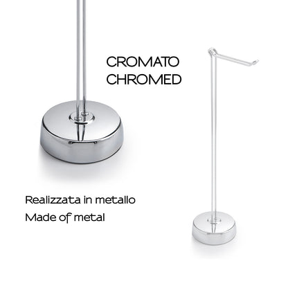 Piantana con portarotolo di riserva modello Minà¹ di Gedy - Cromato