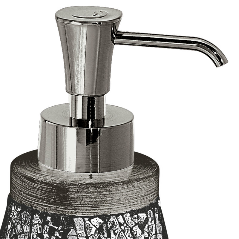 Dosasapone in ceramica e vetro con erogatore in plastica Gedy serie Myosotis - Argento