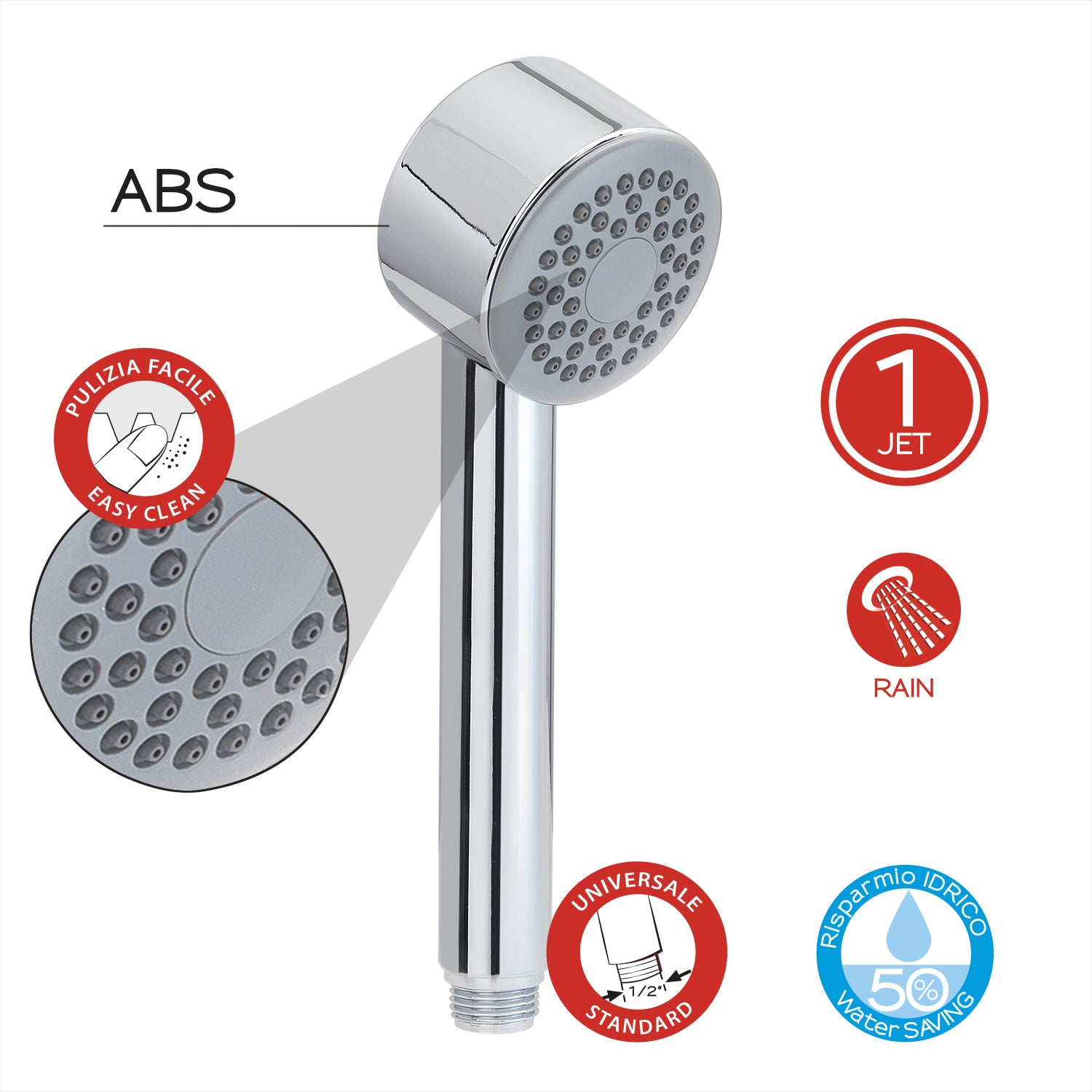 Doccetta 1 getto modello Trendy 01 di Gedy - Cromato by CeramicStore | Lo specialista del tuo bagno