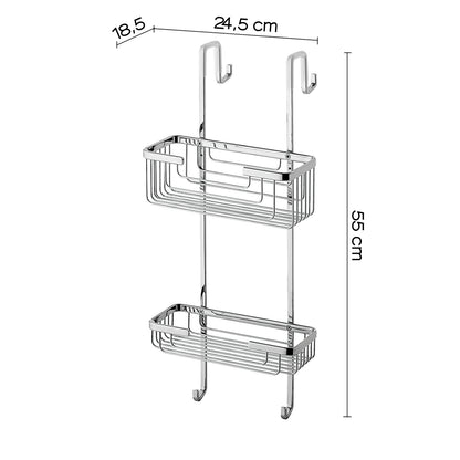 Portaoggetti doccia angolare a 2 ripiani modello Apollo di Gedy - Cromato by CeramicStore | Lo specialista del tuo bagno