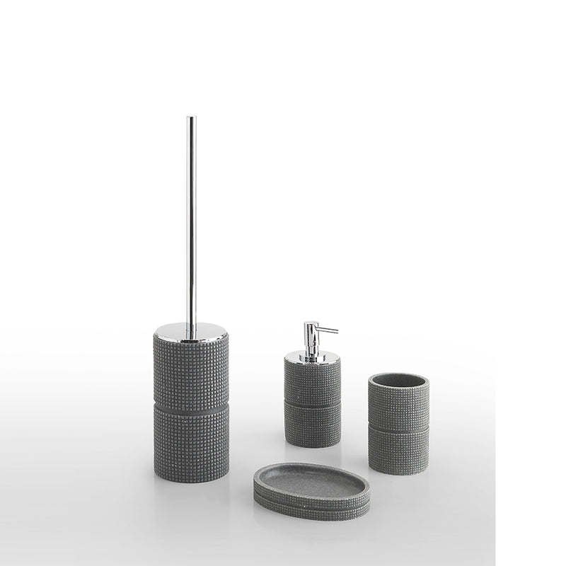 Portasapone in resina Gedy serie Petra - Grigio