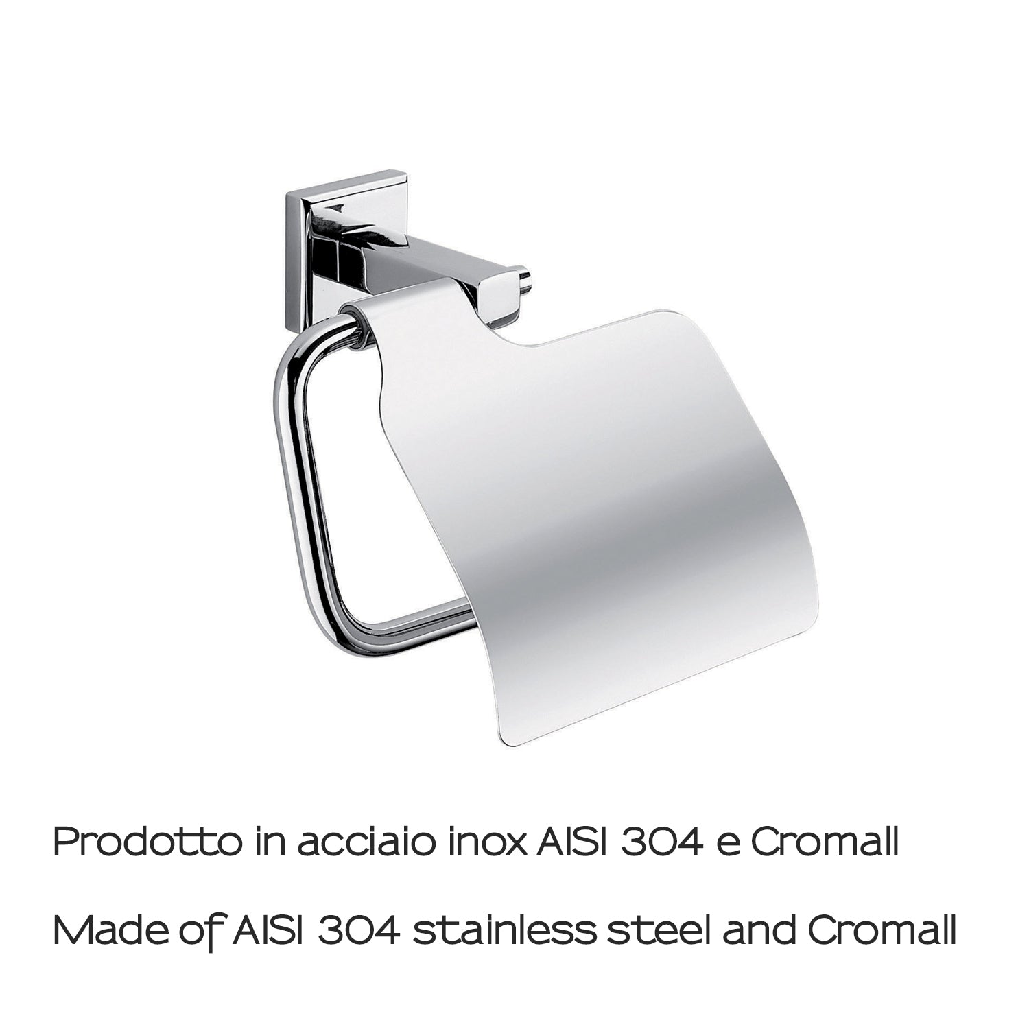 Portarotolo coperto in acciaio inox AISI 304 Colorado di Gedy - Cromato