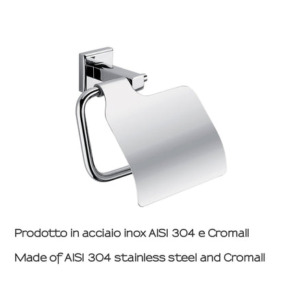 Portarotolo coperto in acciaio inox AISI 304 Colorado di Gedy - Cromato