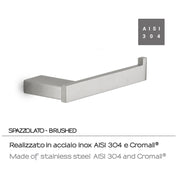 Portarotolo in Acciaio Inox AISI 304 e Cromall Maui di Gedy - Spazzolato