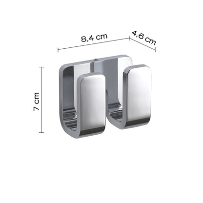 Appendiabiti doppio in Ottone, Acciaio Inox e Cromall Outline di Gedy - Cromato by CeramicStore | Lo specialista del tuo bagno