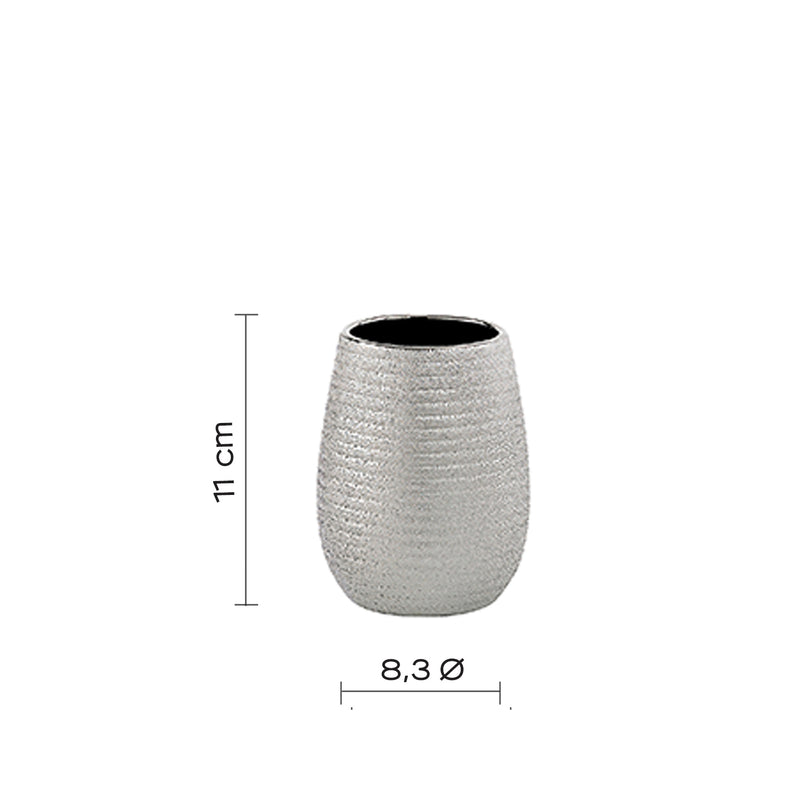 Portaspazzolini da appoggio in ceramica Gedy modello Astrid - Argento