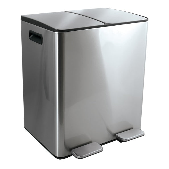 Pattumiera a pedale modello Aliya 2 x 20 Lt. in acciaio inox spazzolato