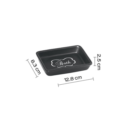 Portasapone da appoggio Gedy serie Chantal - Nero Matt