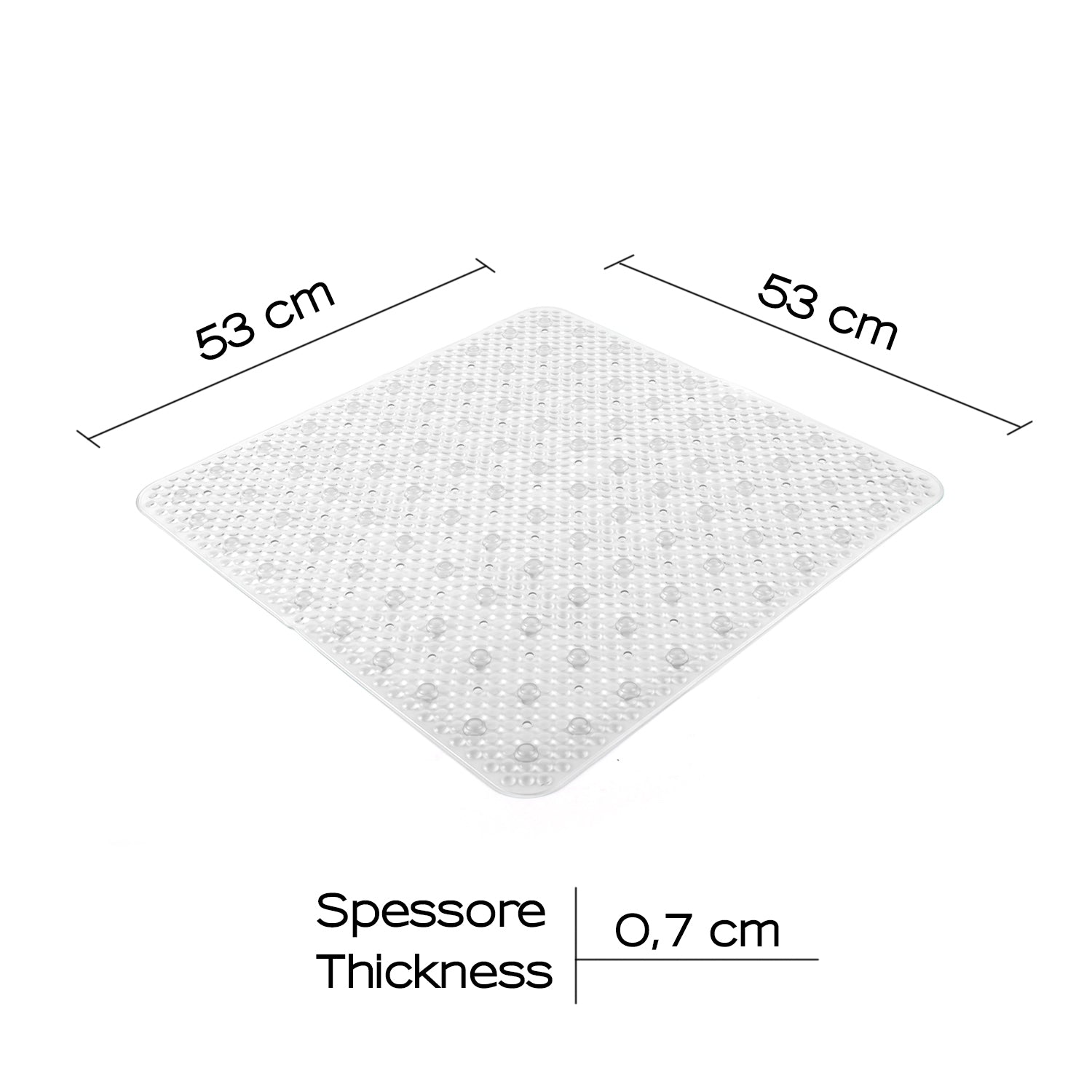 Tappeto antiscivolo doccia 53x53 modello Solid di Gedy - Trasparente by CeramicStore | Lo specialista del tuo bagno