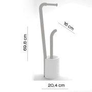 Piantana portarotolo e scopino Wc di Gedy serie Wendy - Bianco/Grigio