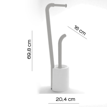 Piantana portarotolo e scopino Wc di Gedy serie Wendy - Bianco/Grigio