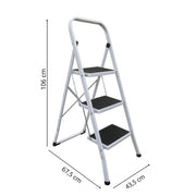 Sgabello con gradino in acciaio pieghevole e antiscivolo a 3 gradini, portata massima 150 kg by CeramicStore | Lo specialista del tuo bagno
