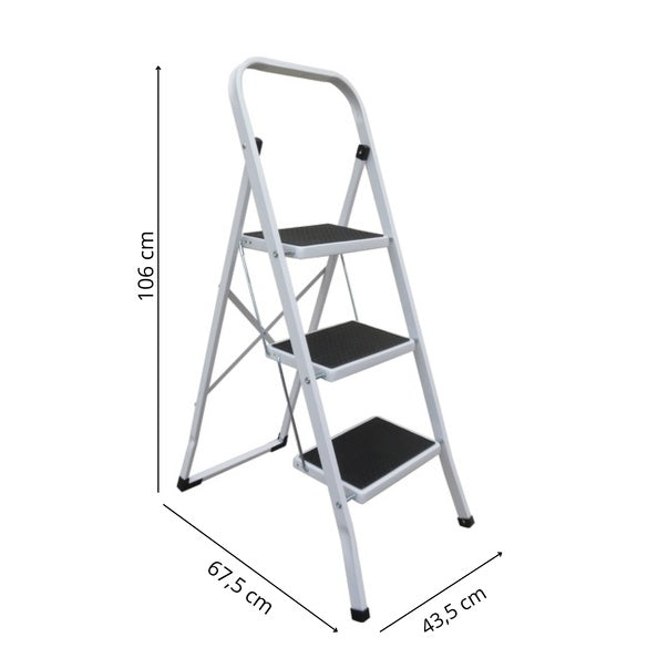 Sgabello con gradino in acciaio pieghevole e antiscivolo a 3 gradini, portata massima 150 kg by CeramicStore | Lo specialista del tuo bagno