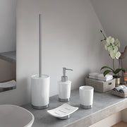 Portasapone in ceramica e Acciaio Inox Gedy serie Petunia - Bianco
