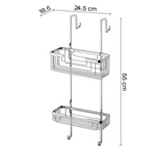 Portaoggetti doccia appendibile a 2 ripiani in Ottone modello Apollo di Gedy - Cromato by CeramicStore | Lo specialista del tuo bagno