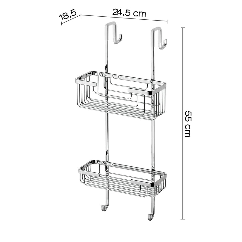 Portaoggetti doccia appendibile a 2 ripiani in Ottone modello Apollo di Gedy - Cromato by CeramicStore | Lo specialista del tuo bagno