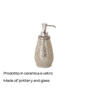Dosasapone in ceramica e vetro con erogatore in plastica Gedy serie Myosotis - Crema/Oro