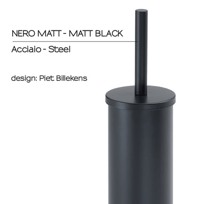 Scopino con ciuffo in setole Gedy modello Tonga - Nero Matt by CeramicStore | Lo specialista del tuo bagno