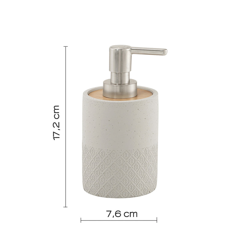 Dispenser sapone in cemento e bambà¹ Gedy serie Afrodite - Grigio