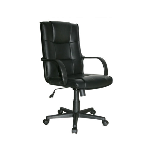 Poltrona da ufficio in pelle con seduta e schienale ergonomico reclinabile in PVC e braccioli - Nero by CeramicStore | Lo specialista del tuo bagno