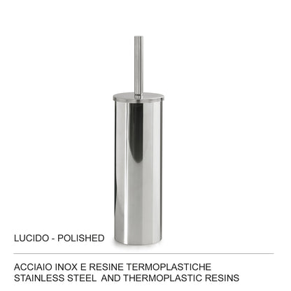 Scopino con ciuffo in setole Vermont Pro di Gedy - Cromato by CeramicStore | Lo specialista del tuo bagno