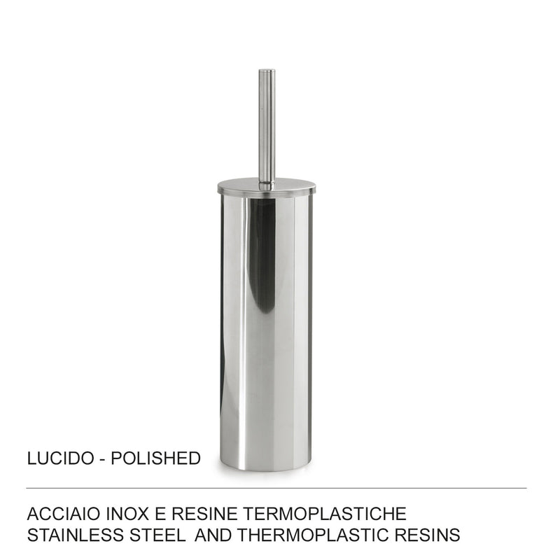 Scopino con ciuffo in setole Vermont Pro di Gedy - Cromato by CeramicStore | Lo specialista del tuo bagno