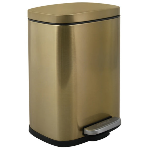 Pattumiera a pedale modello Akira capacità 5 Litri colore oro spazzolato by CeramicStore | Lo specialista del tuo bagno