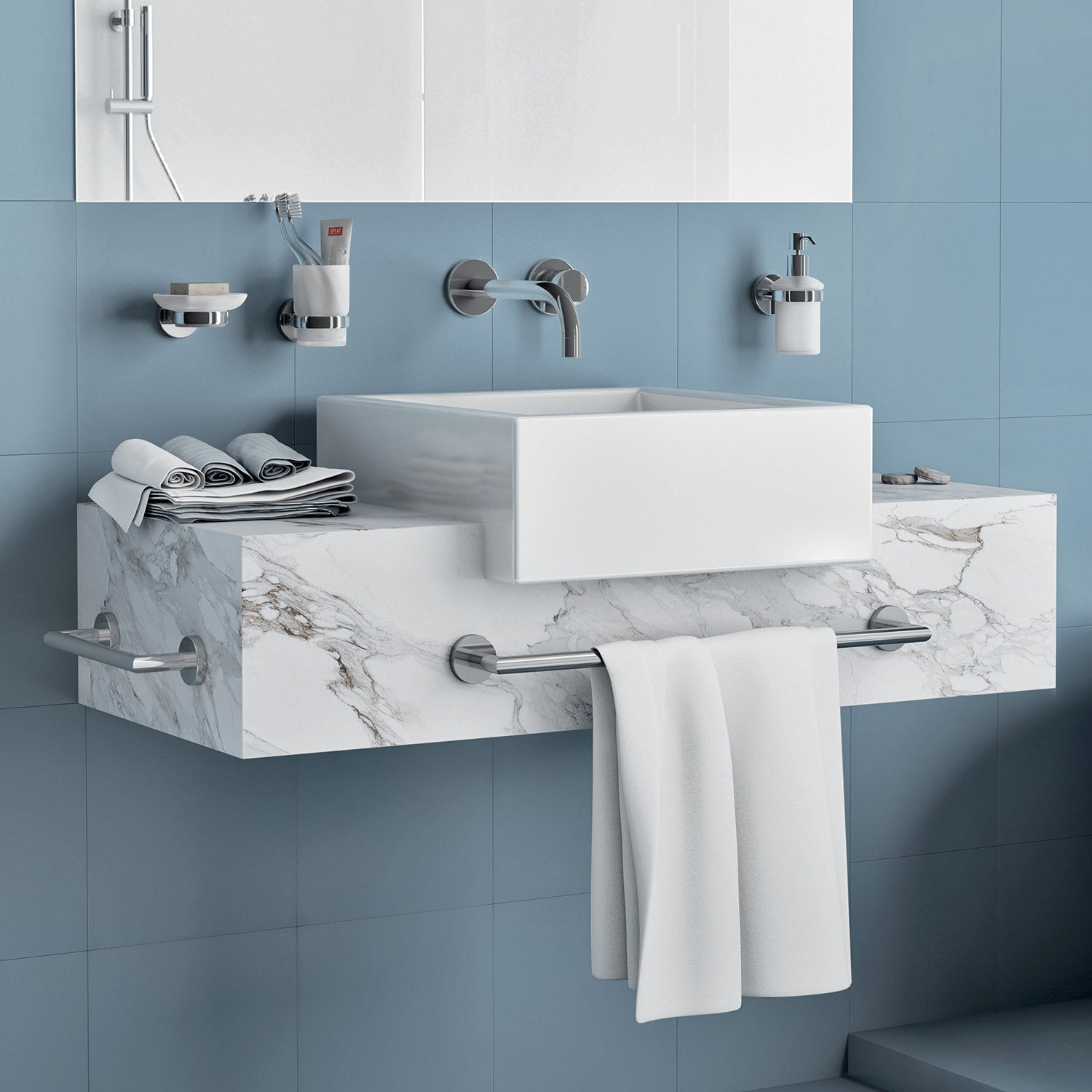 Portaspazzolini in Acciaio Inox AISI 304 Gedy serie Project - Lucido